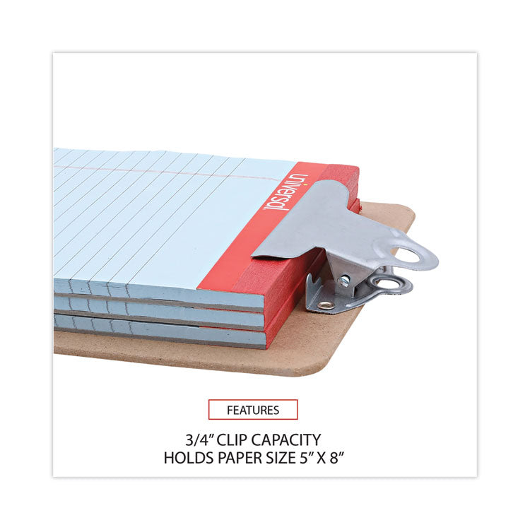 Hardboard Clipboard, 0.75" Clip Capacity, Holds 5 x 8 Sheets, Brown