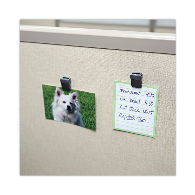 Deluxe Recycled Cubicle Clips, 40 Sheet Capacity, Charcoal, 24/Pack