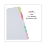 Deluxe Write-On/Erasable Tab Index, 5-Tab, 11 x 8.5, White, Assorted Tabs, 1 Set