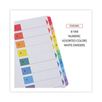 Deluxe Table Of Contents Dividers For Printers, 8-Tab, 1 To 8; Table Of Contents, 11 X 8.5, White, 6 Sets