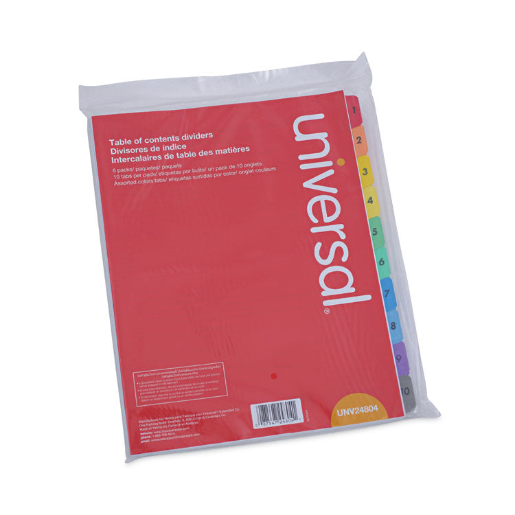 Deluxe Table Of Contents Dividers For Printers, 10-Tab, 1 To 10; Table Of Contents, 11 X 8.5, White, 6 Sets