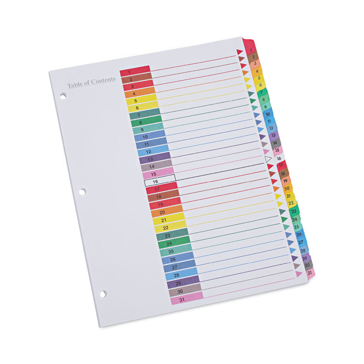 Deluxe Table Of Contents Dividers For Printers, 31-Tab, 1 To 31, 11 X 8.5, White, 1 Set