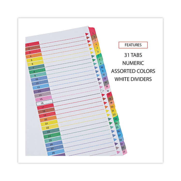 Deluxe Table Of Contents Dividers For Printers, 31-Tab, 1 To 31, 11 X 8.5, White, 1 Set