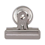 Bulldog Magnetic Clips, Medium, Nickel, 12/Pack