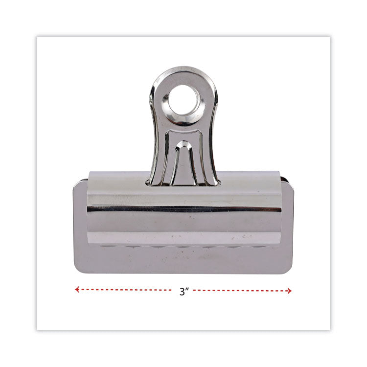 Bulldog Clips, Jumbo, Nickel, 12/Pack