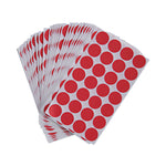 Self-Adhesive Removable Color-Coding Labels, 0.75" dia, Red, 28/Sheet, 36 Sheets/Pack