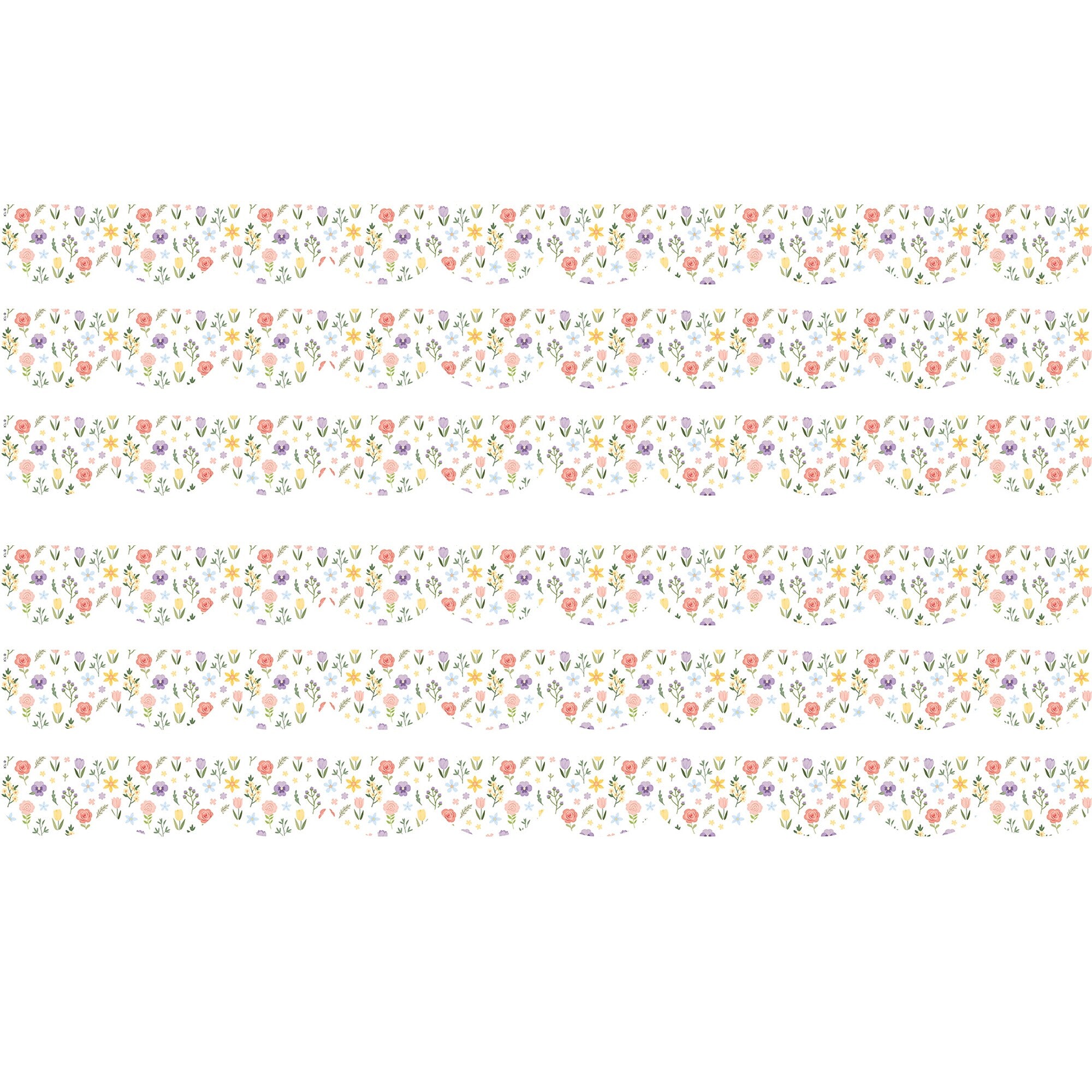 Teacher Created Resources Die-Cut Border Trim, 2.75" x 2.92', Cottagecore, 12/Pack, 6 Packs/Bundle (TCR6108-6)