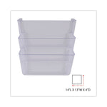 Wall Files, 3 Sections, Letter Size, 13" x 4" x 14", Clear, 3/Set