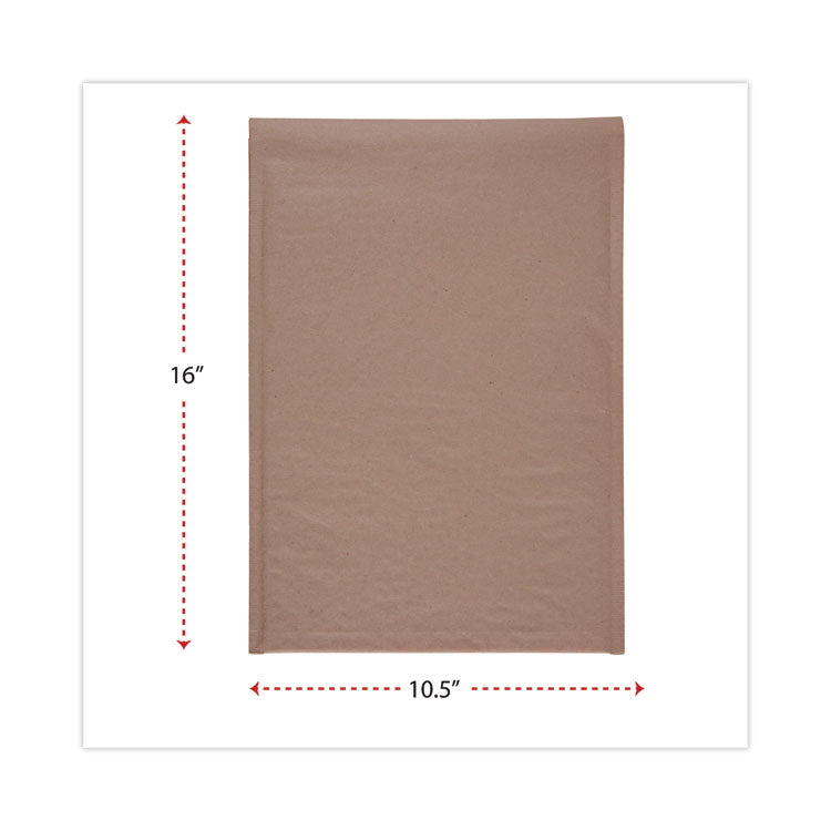 Natural Self-Seal Cushioned Mailer, #5, Barrier Bubble Air Cell Cushion, Self-Adhesive Closure, 10.5 x 16, Kraft, 80/Carton
