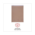 Natural Self-Seal Cushioned Mailer, #5, Barrier Bubble Air Cell Cushion, Self-Adhesive Closure, 10.5 x 16, Kraft, 80/Carton