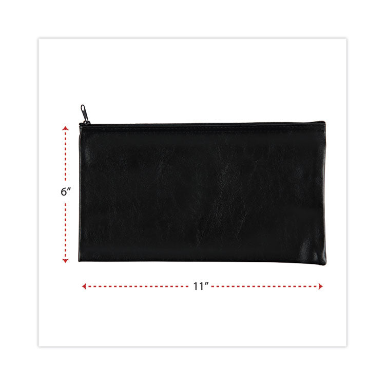 Zippered Wallets/cases, Leatherette Pu, 11 X 6, Black, 2/pack