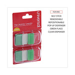 Page Flags, Green, 50 Flags/dispenser, 2 Dispensers/pack