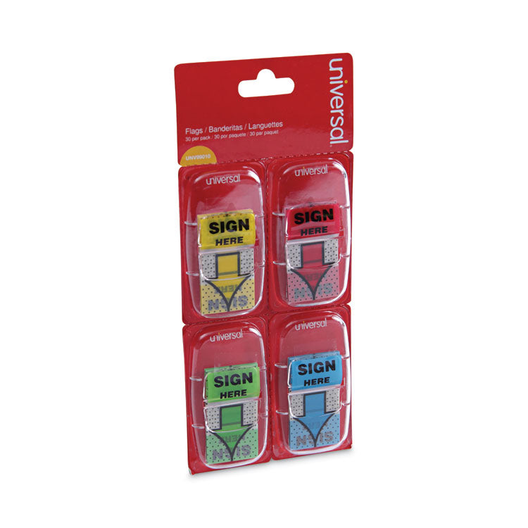 Deluxe Message Arrow Flags, "sign Here", Assorted Colors, 120/pack