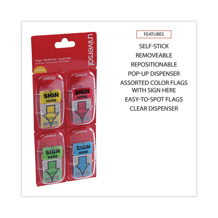Deluxe Message Arrow Flags, "sign Here", Assorted Colors, 120/pack