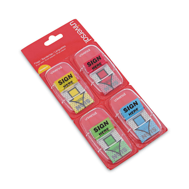 Deluxe Message Arrow Flags, "sign Here", Assorted Colors, 120/pack