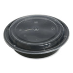 GEN Food Container with Lid, 24 oz, 7.28 x 7.28 x 1.96, Black/Clear, Plastic, 150/Carton