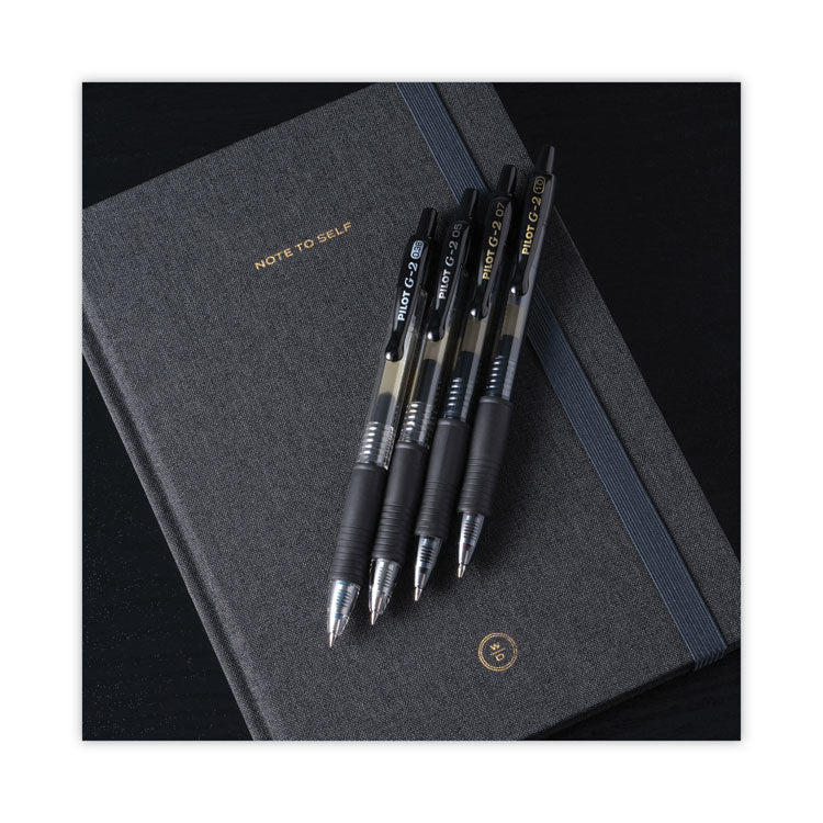 G2 Premium Gel Pen Convenience Pack, Retractable, Extra-Fine 0.38 mm, Black Ink, Smoke/Black Barrel, Dozen