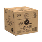 Quiet Classic Laminated Foam Dinnerware, 3-Compartment Plate, 9" dia, Black, 125/Sleeve, 4 Sleeves/Carton