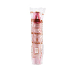 Paper Hot Drink Cups in Bistro Design, 8 oz, Maroon, 50/Bag, 20 Bags/Carton