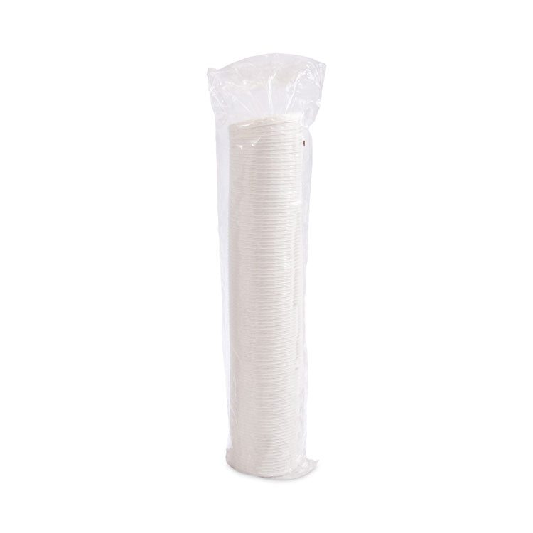 Lift Back and Lock Tab Cup Lids for Foam Cups, Fits 10 oz Solo Trophy Hot/Cold Drink Cups, Plastic, White, 2,000/Carton