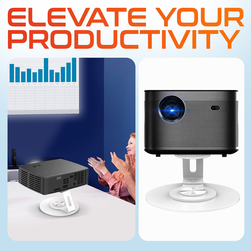 Delton 12D Projector Stand with 360° Rotating Base, White (DPS12D)