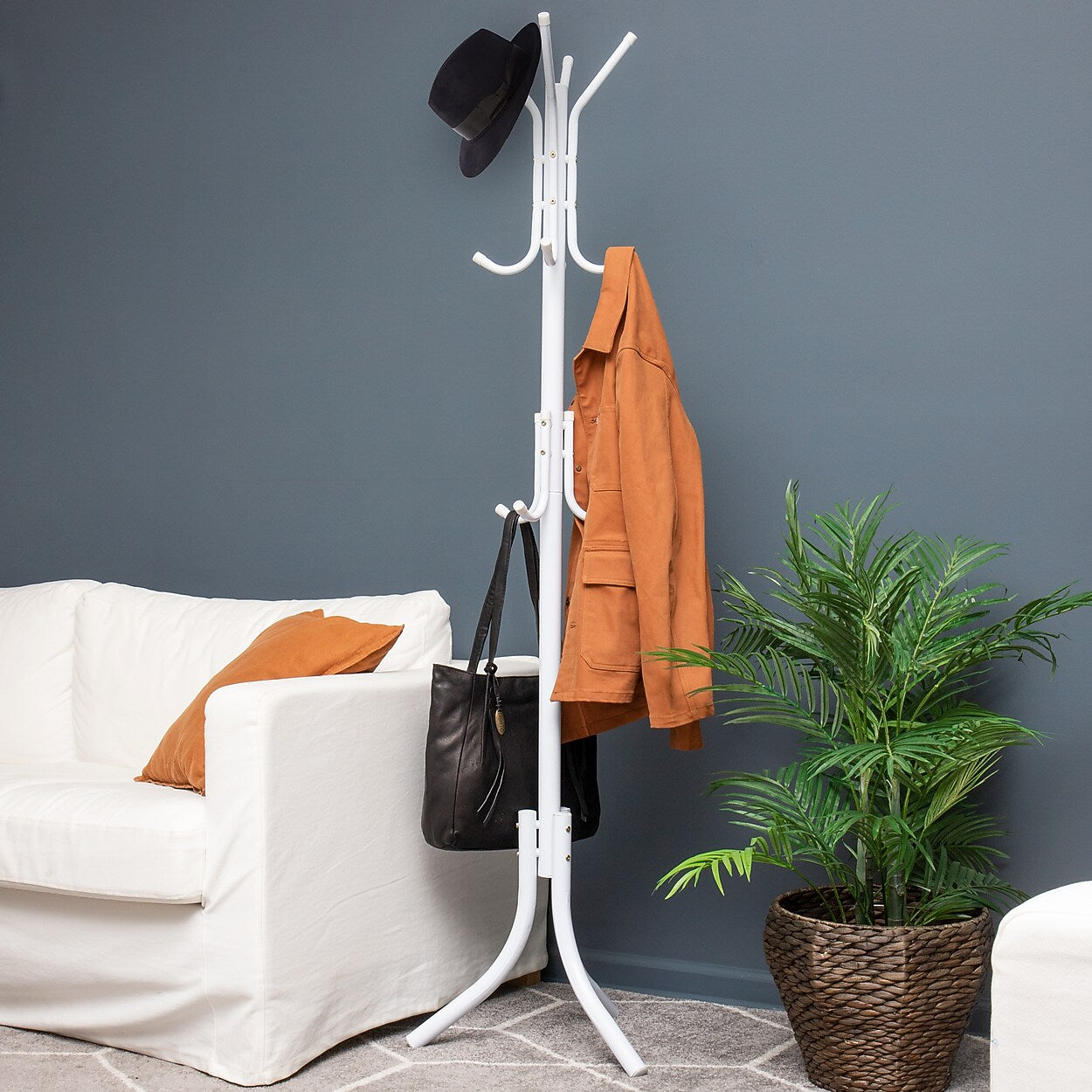 Mind Reader Freestanding Coat Rack, White, Metal (COATRACK11-WHT)