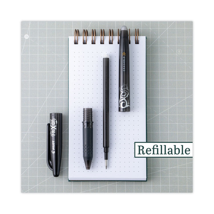 FriXion Ball Erasable Gel Pen, Stick, Fine 0.7 mm, Black Ink, Black Barrel