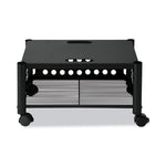 Underdesk Machine Stand, Metal, 2 Shelves, 90 lb Capacity, 21.5" x 17.88" x 11.5", Black
