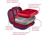 bentgo Chill Kids Bento Box, 4-Compartment, Red/Royal (BGOCHL-R)