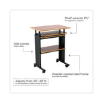 Muv Stand-Up Adjustable-Height Desk, 29.5" X 22" X 35" To 49", Cherry/black