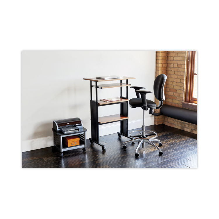 Muv Stand-Up Adjustable-Height Desk, 29.5" X 22" X 35" To 49", Cherry/black