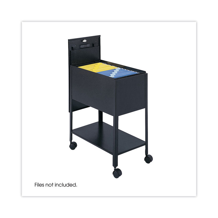 Extra-Deep Locking Mobile Tub File, Letter Size, Metal, 1 Shelf, 1 Bin, 13.5" x 24.75" x 28.25", Black