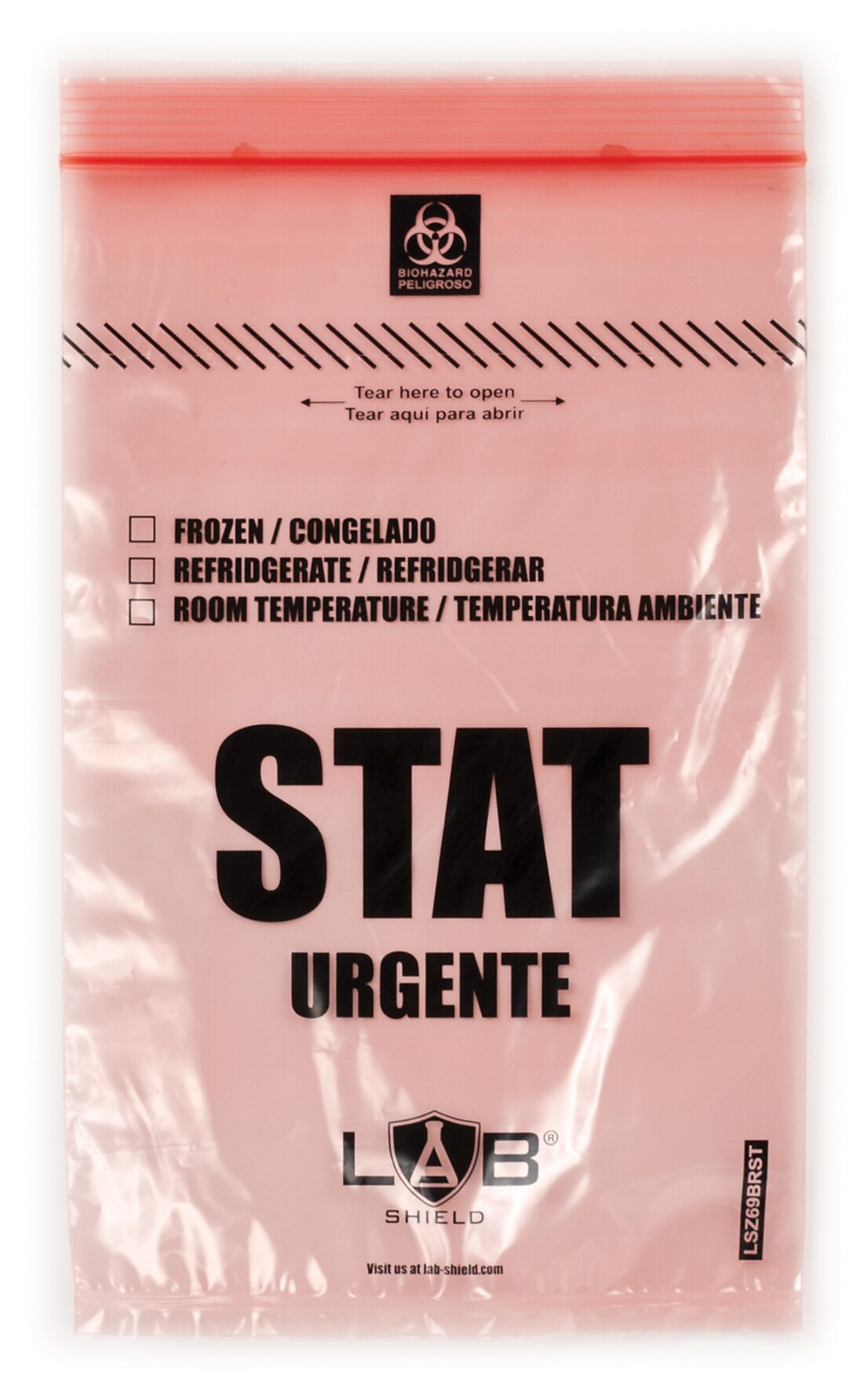 Document Pouch 6" x 9" Red STAT Reclosable Zip Closure, Qty 1000/ct