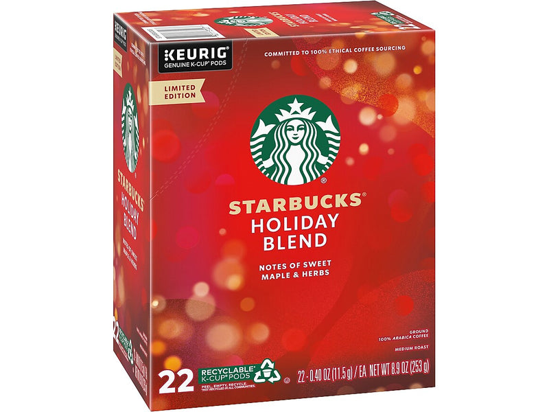 Starbucks Holiday Blend Coffee Keurig® K-Cup® Pods, Medium Roast, 22/Box (12412029)