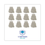 Banded Cotton Mop Head, #24, White, 12/carton