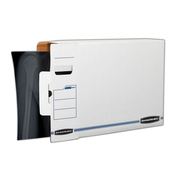 X-Ray Storage Boxes, 5" X 18.75" X 14.88", White/blue, 6/carton
