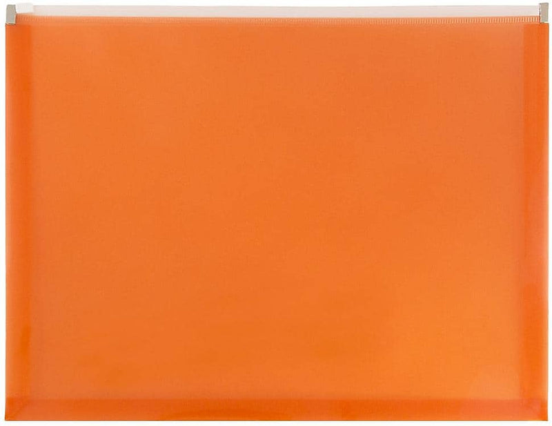 JAM Paper Premium Plastic Document File, Letter, Orange, 3/Pack (218Z1ORX3)