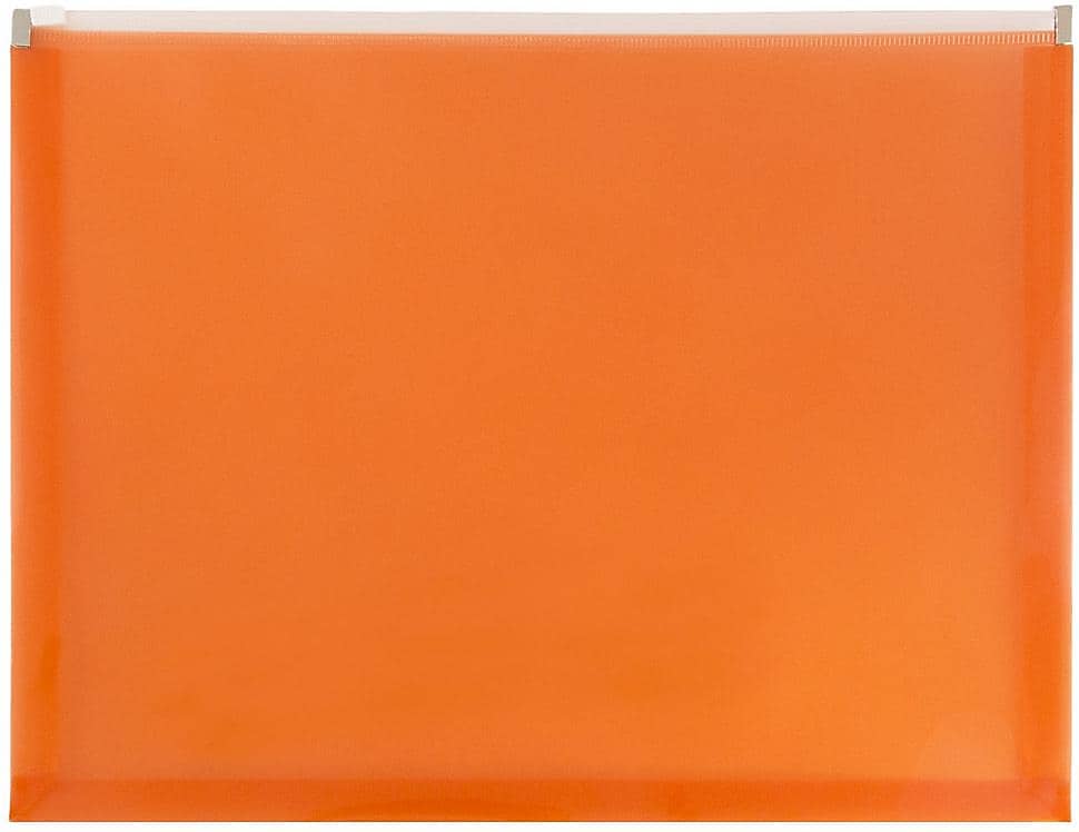 JAM Paper Premium Plastic Document File, Letter, Orange, 3/Pack (218Z1ORX3)