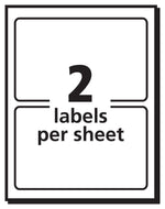 Avery Adhesive Laser/Inkjet Name Badge Labels, 2 1/3" x 3 3/8", White with Gold Border, 100 Labels Per Pack (5146)