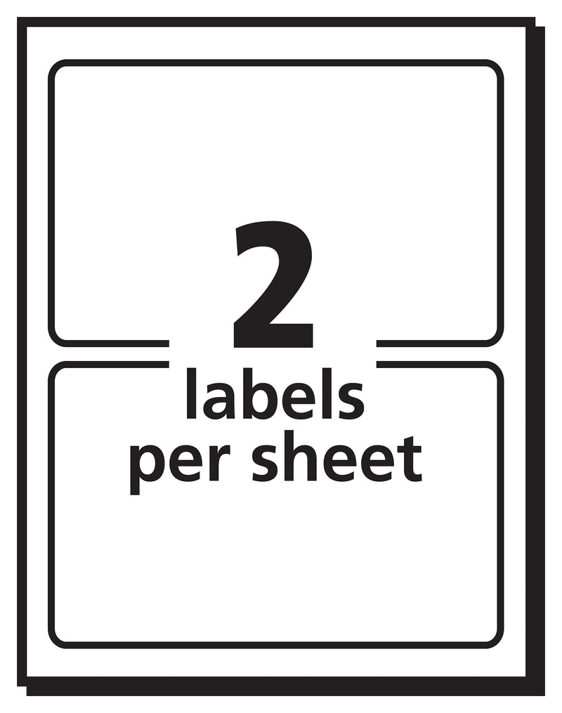Avery Adhesive Laser/Inkjet Name Badge Labels, 2 1/3" x 3 3/8", White with Gold Border, 100 Labels Per Pack (5146)