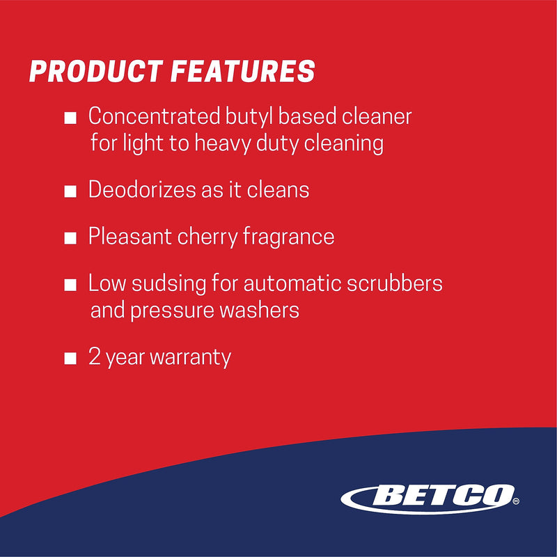Betco Super Kemite Heavy Duty Cleaner/Degreaser, Cherry, 128 oz., 4/Carton (BET1030400)
