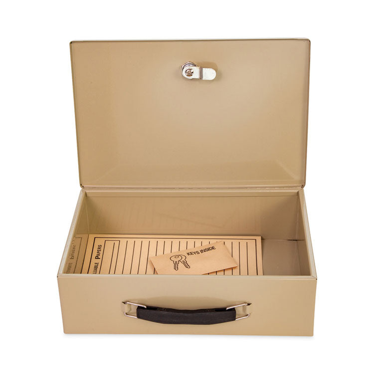 Heavy Duty Fire Retardant Box, 1 Compartment, 12.75 x 8.25 x 4, Sand