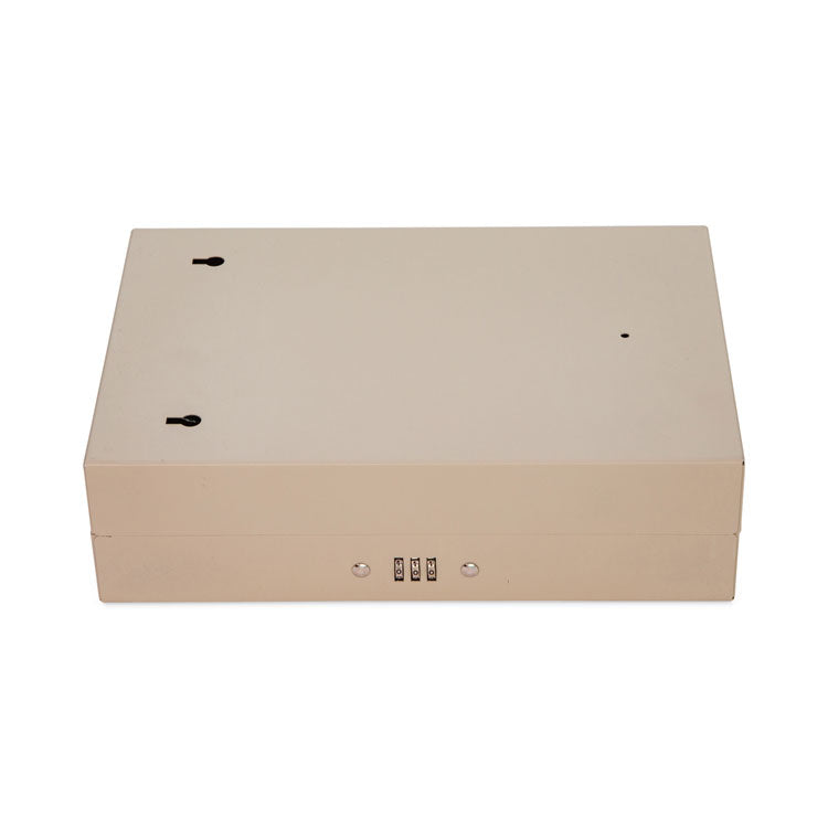 Combination Lockable Key Cabinet, 28-Key, Metal, Sand, 7.75 x 3.25 x 11.5