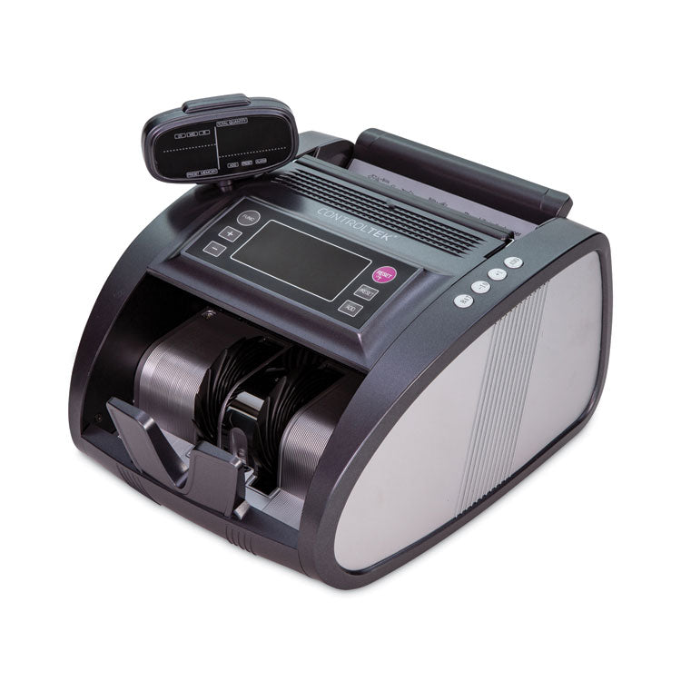 Bill Counter with Counterfeit Detection, 1,200 Bills/min, 11.41 x 9.45 x 8.66, Charcoal Gray