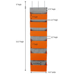 Household Essentials 6 Pocket Plastic/Poly Over the Door Hanging Organizer, 57" x 15" x 7", Orange (2168-1)