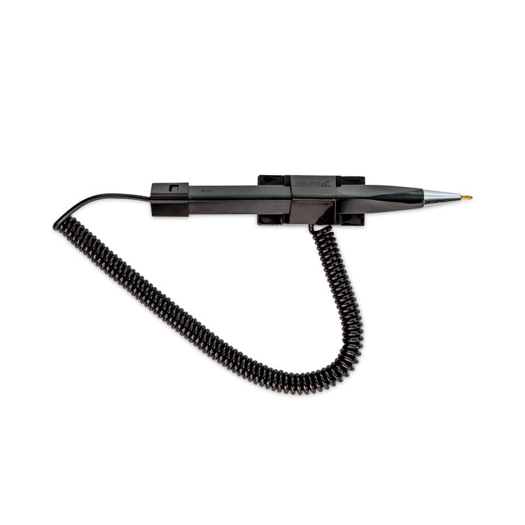 Wedgy Secure Antimicrobial Ballpoint Counter Pen, Fine 0.5 mm, Black Ink, Black Barrel