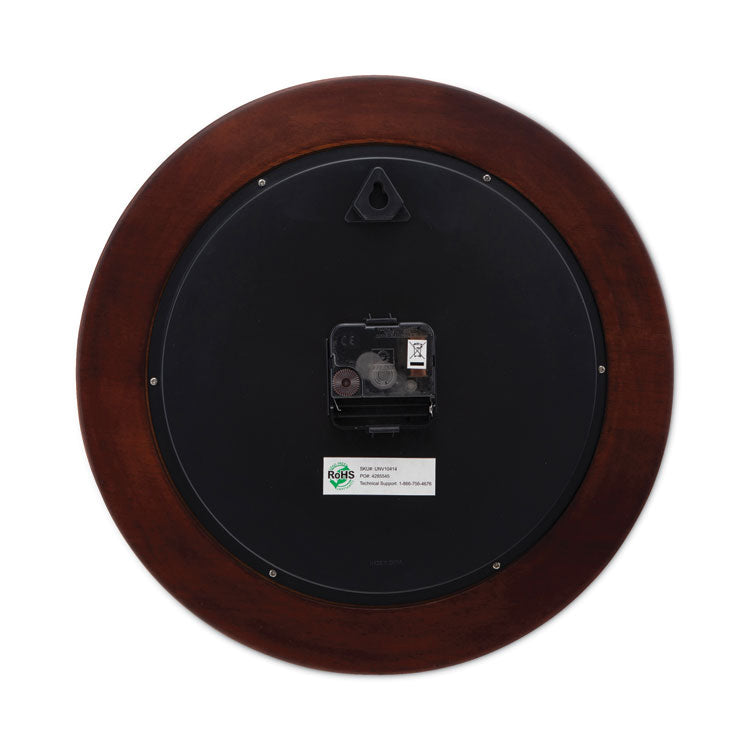 Round Wood Wall Clock, 12.75" Overall Diameter, Cherry Case, 1 Aa (sold Separately)