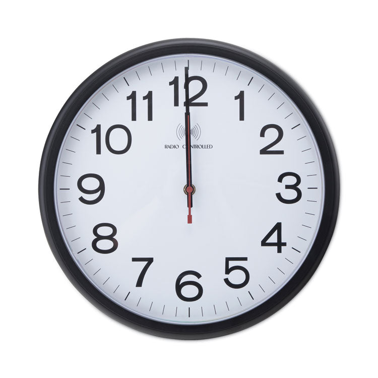 Deluxe 13 1/2" Indoor/outdoor Atomic Clock, 13.5" Overall Diameter, Black Case, 1 Aa (sold Separately)