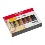 Amsterdam Metallic Acrylic Paint, Assorted Colors, 6/Pack (AMS17820501)