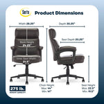 Serta Comfort Ergonomic Bonded Leather Swivel Executive Chair, Brown (CHR10130B)